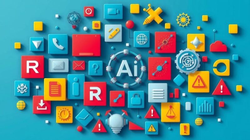 A conceptual image depicting fragmented AI laws with contrasting icons representing state regulations and a united national framework.