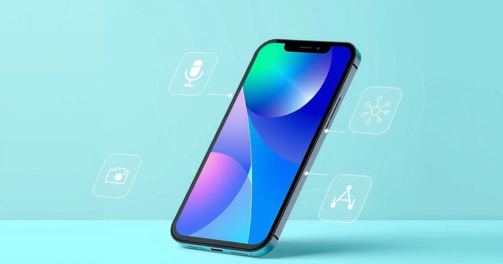 A sleek, modern Pixel device showcasing advanced AI features in a colorful, minimalist design.