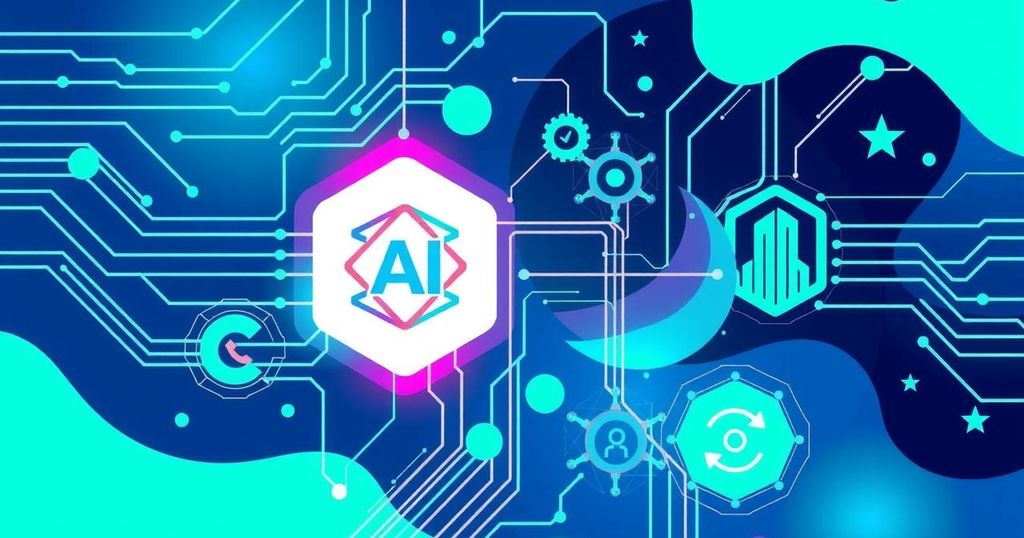 A digital illustration of two tech companies' logos representing AI growth and investment opportunities.