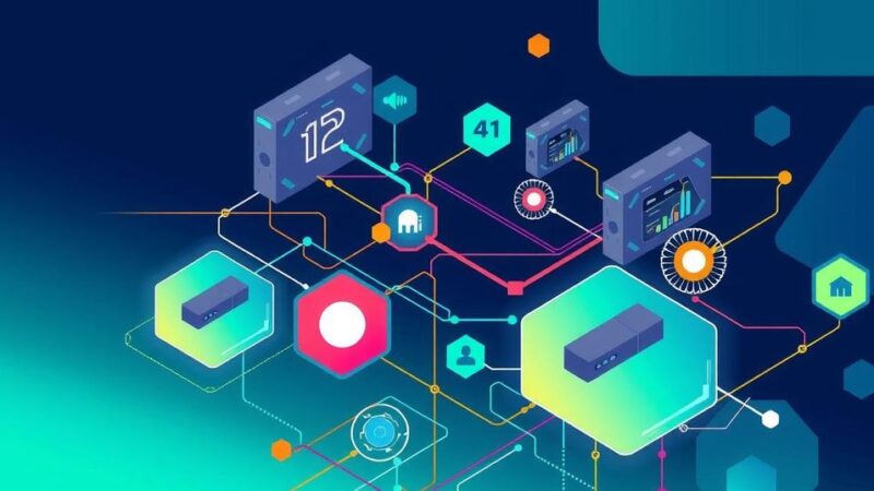 AI agents executing tasks independently, showcasing autonomy and decision-making in a modern, tech-savvy environment.