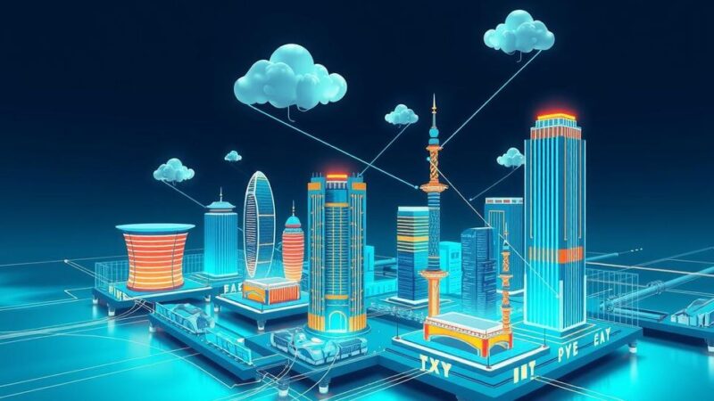A digital landscape representing India's tech growth with AI, e-Governance, and a vibrant technology theme.