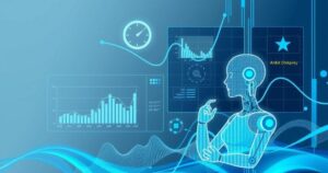 A sleek AI interviewing tool showcasing data visualizations and analysis, highlighting innovation in tech.