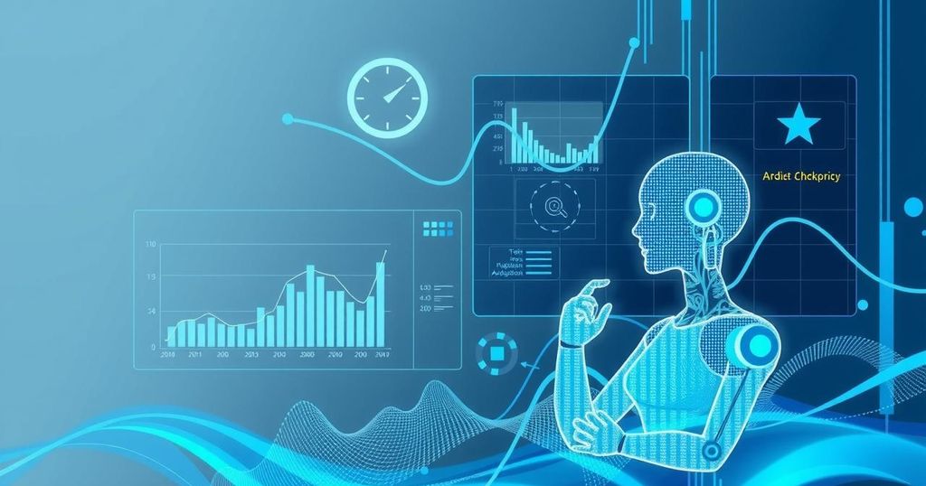 A sleek AI interviewing tool showcasing data visualizations and analysis, highlighting innovation in tech.