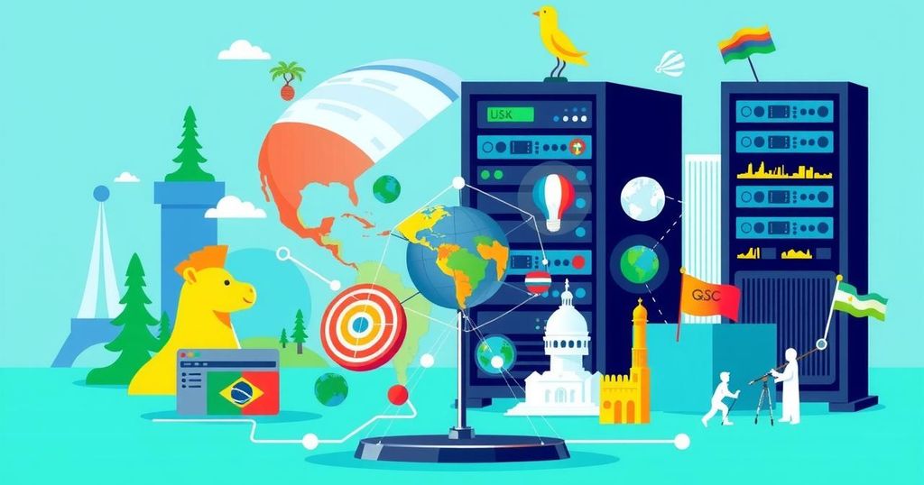 Collaboration of Latin American countries for AI model launch, showcasing technology and cultural diversity.
