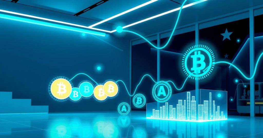 Digital assets and blockchain technology discussed in a professional setting, symbolizing finance evolution.