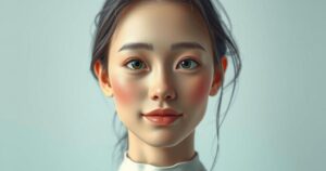 A lifelike AI virtual human model, designed with advanced technology, symbolizing hope and inspiration for teens.